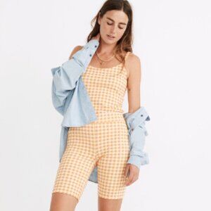 Madewell Gingham Jacquard Biker Shorts